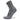 A gray athletic sock displays on a foot model in a neutral setting.