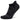 A black and gray athletic ankle sock designed for running or sports activities